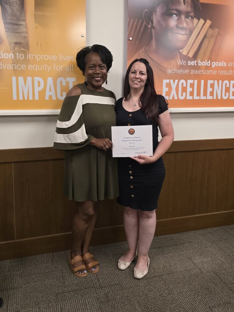 Selina Winchester from Congresswoman Wild’s office with AmeriCorps member Victoria Cyr