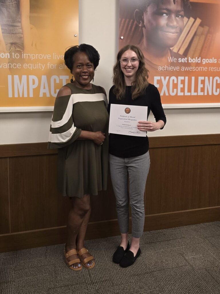 Selina Winchester from Congresswoman Wild’s office with AmeriCorps member Elizabeth Bringhurst