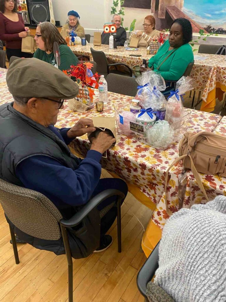 Attendees at a table at the Motown Memories event at the Hispanic Center in Bethlehem