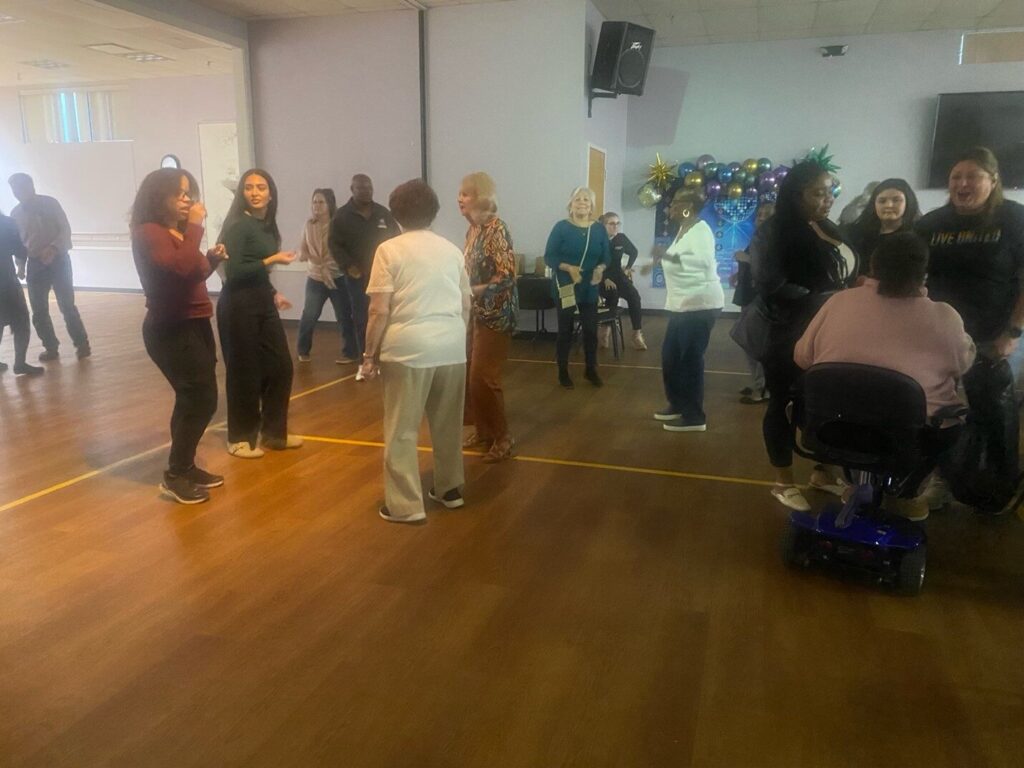 Group of attendees dancing at the Motown Memories event at Lehigh Valley Active Life in Allentown