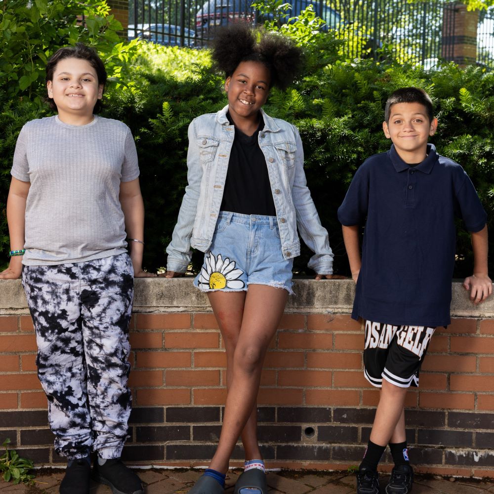 three students from Sheridan Elementary School in the Allentown School District