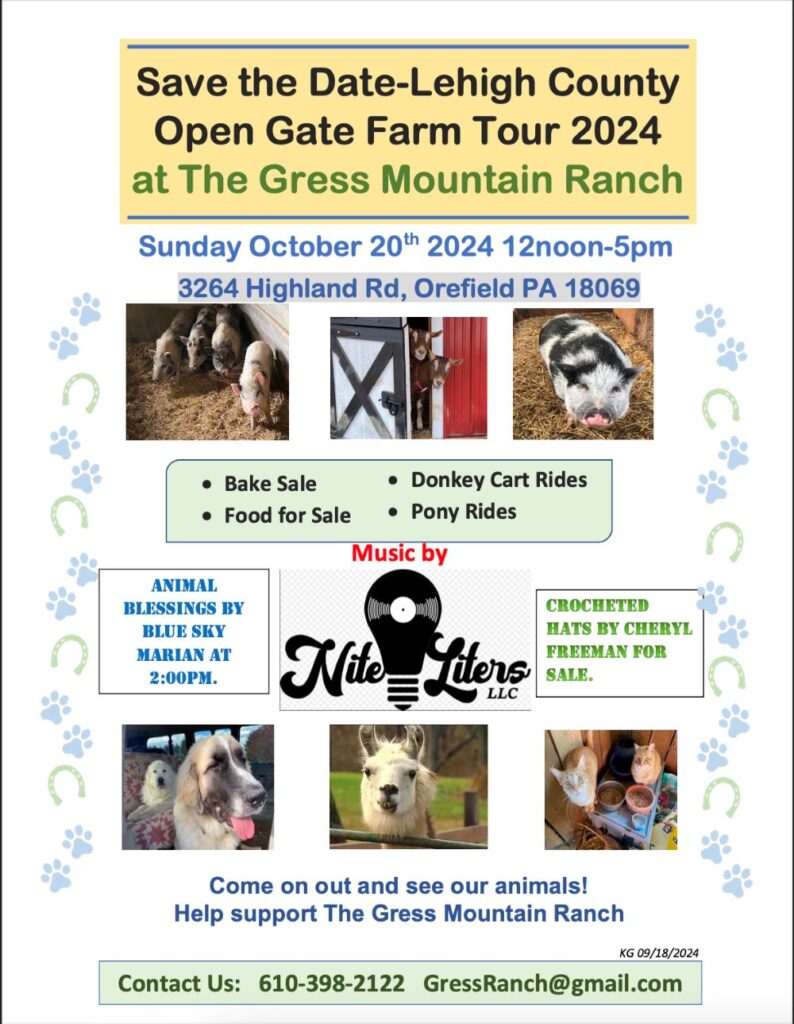 Lehigh County Open Gate Farm Tour 2024 at the Gress Mountain Ranch