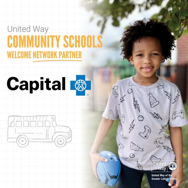 graphic - United Way Community Schools welcome network partner Capital Blue Cross