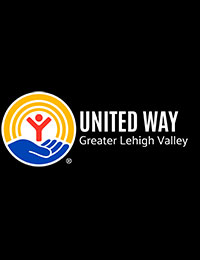 UWGLV 2024 rebrand logo - white text, color circle of hope